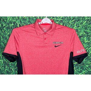 Georgia Bulldogs UGA Dawgs Nike Dri-Fit Red Short Sleeve Polo Shirt Men’s Medium